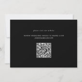 Invitation Feuille de défilement officiel Mariage noir et bla (Dos)