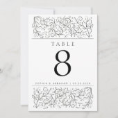 Invitation Feuille de défilement officiel noir blanc Numéro d (Devant)