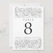 Invitation Feuille de défilement officiel noir blanc Numéro d (Dos)