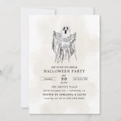 Invitation Feuille de fantôme classique épouvantable des bois (Devant)