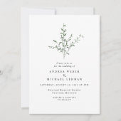 Invitation Feuille de la branche d'arbre simple Mariage botan (Devant)