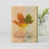 Invitation Feuille de Maple d'automne sur papier fait-main fa (Debout devant)