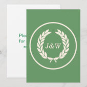 Invitation Feuille de monogramme Laurel (Devant / Derrière)