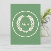 Invitation Feuille de monogramme Laurel (Debout devant)