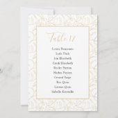 Invitation Feuille de monstre d'or Tableau Numéro de siège (Dos)