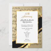 Invitation Feuille de musique anniversaire de mariage de diam (Devant)