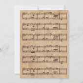 Invitation Feuille de notes de musique classique bébé shower (Dos)
