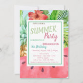 Invitation Feuille de palme, Fleurs, Pâque, Anniversaire d'an (Devant)