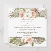 Invitation Feuille de palme florale tropicale, Mariage Carré  (Devant)