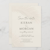 Invitation Feuille de palme tropicale minimale Enregistrer la (Devant / Derrière)