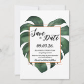 Invitation Feuille de palme tropicale Monstera Enregistrer la (Devant)