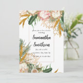 Invitation Feuille de palmier florale (Debout devant)