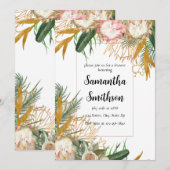 Invitation Feuille de palmier florale (Devant / Derrière)