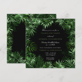 Invitation Feuille de palmier noir de menthe verte tropical c (Devant / Derrière)