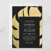 Invitation Feuille de palmier sur mariage chic élégant code Q (Devant)