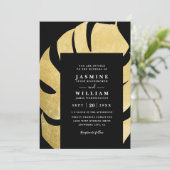 Invitation Feuille de palmier sur mariage chic élégant code Q (Debout devant)