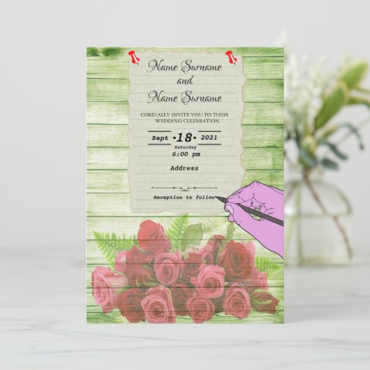 Invitation Feuille de papier (Debout devant)