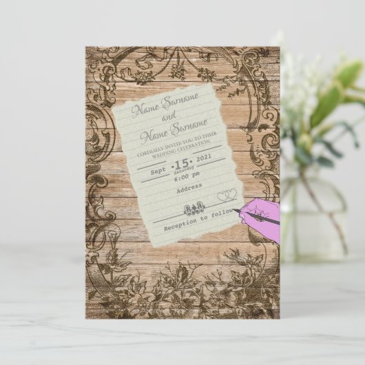 Invitation Feuille de papier (Debout devant)