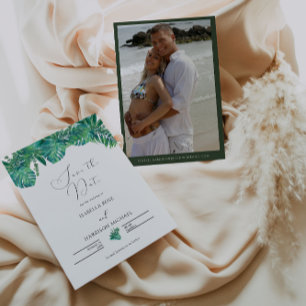 Invitation Feuille de plage TROPICALE Enregistrez la date