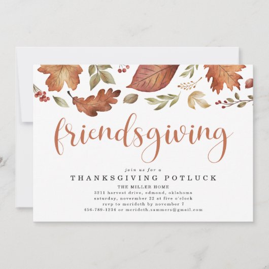 Invitation Feuille de remerciement (Devant)