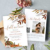 Invitation Feuille de rouille en terre cuite boho mariage de 