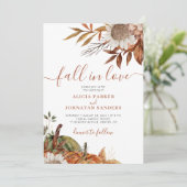 Invitation Feuille de rouille en terre cuite boho mariage de  (Debout devant)