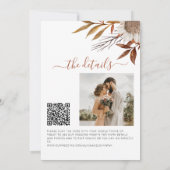 Invitation Feuille de rouille en terre cuite boho mariage de (Dos)