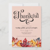 Invitation Feuille de script reconnaissant Aquarelle Rouge fa (Devant)