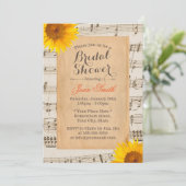 Invitation Feuille de tournesol et de musique Fête des mariée (Debout devant)