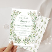 Invitation feuille de verdure fleurie douche nupti