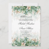 Invitation Feuille de verdure Floral musulman Mariage musulma (Devant)