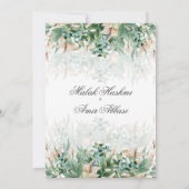 Invitation Feuille de verdure Floral musulman Mariage musulma (Dos)