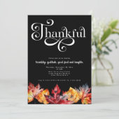 Invitation Feuille d'eau calligraphiée blanche reconnaissante (Debout devant)