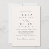 Invitation Feuille délicieuse  Dusty Blue Mariage (Devant)