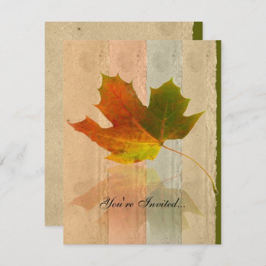 Invitation Feuille d'érable de chute à l'invitation de papier (Devant / Derrière)