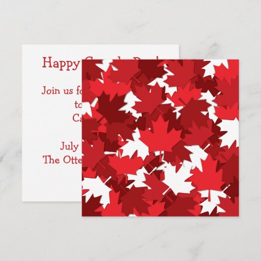 Invitation feuille d'érable de la Fête du Canada (Devant / Derrière)