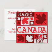 Invitation Feuille d'Érable de la Fête du Canada (Devant / Derrière)