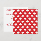Invitation Feuille d'érable de la Fête du Canada (Devant / Derrière)