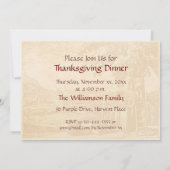 Invitation Feuille d'érable et vieille gravure de récolte (Dos)