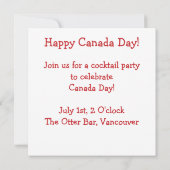 Invitation Feuille d'Érable Fête du Canada (Dos)