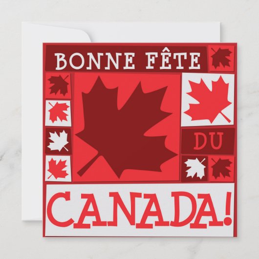 Invitation Feuille d'Érable Fête du Canada (Devant)