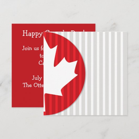 Invitation Feuille d'Érable Fête du Canada (Devant / Derrière)