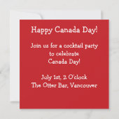 Invitation Feuille d'Érable Fête du Canada (Dos)