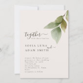 Invitation Feuille d'hiver Floral Mariage d'aquarelle (Devant)