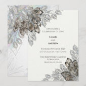 Invitation Feuille d'honnêteté en cristal et argent (Devant / Derrière)