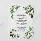 Invitation Feuille d'olive méditerranéen grec Mariage de l'îl (Devant / Derrière)