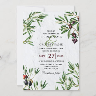 Invitation Feuille d'olive méditerranéen grec Mariage de l'îl