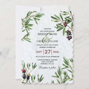 Invitation Feuille d'olive méditerranéen grec Mariage de l'îl