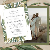 Invitation Feuille d'olivier Moderne méditerranéen Mariage ph