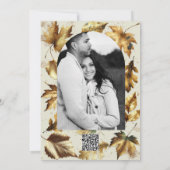 Invitation Feuille d'or Amande Beige Black Fall Fête des mari (Dos)